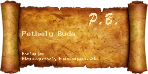 Pethely Buda névjegykártya